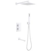 Душевая система ABBER Daheim AF8250W скрытого монтажа с изливом, термостат, белая матовая