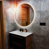 Зеркало ABBER Mond AG6204SCGL-1.0 с подсветкой, бесконтактный выключатель, диммер, золото