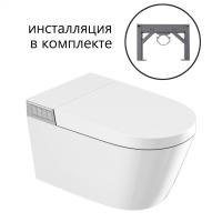 Комплект ABBER подвесной электронный унитаз-биде Bequem AC1120S с инсталляцией AC0101P2