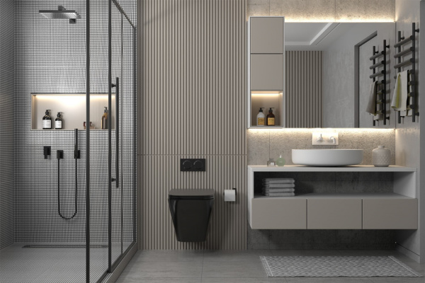 Комплект подвесной унитаз ABBER Rechteck AC1201MB черный матовый с инсталляцией AC0105 и кнопкой AC0121RG золото розовое
