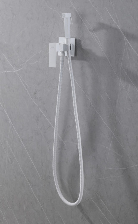 Смеситель ABBER Daheim AF8226W с гигиеническим душем,белый матовый