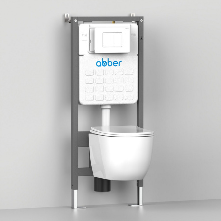 Унитаз ABBER Rechteck AC1201MBE подвесной светло-бежевый матовый, безободковый
