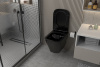 Комплект подвесной унитаз ABBER Rechteck AC1201MB черный матовый с инсталляцией AC0105 и кнопкой AC0120RG золото розовое