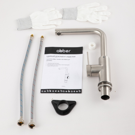 Смеситель ABBER Emotion 316 AF8814BST для кухни, брашированная сталь