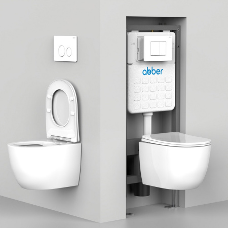 Унитаз ABBER Rechteck AC1201MBE подвесной светло-бежевый матовый, безободковый